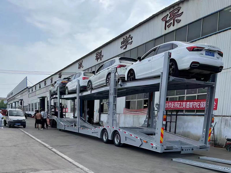 Central Asian Five Countries European-Style Car Carrier Cage Trailers